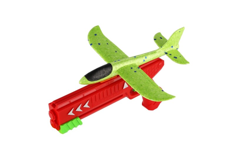 Letadlo vystřelovací pěnové s pistolí 26cm zelené